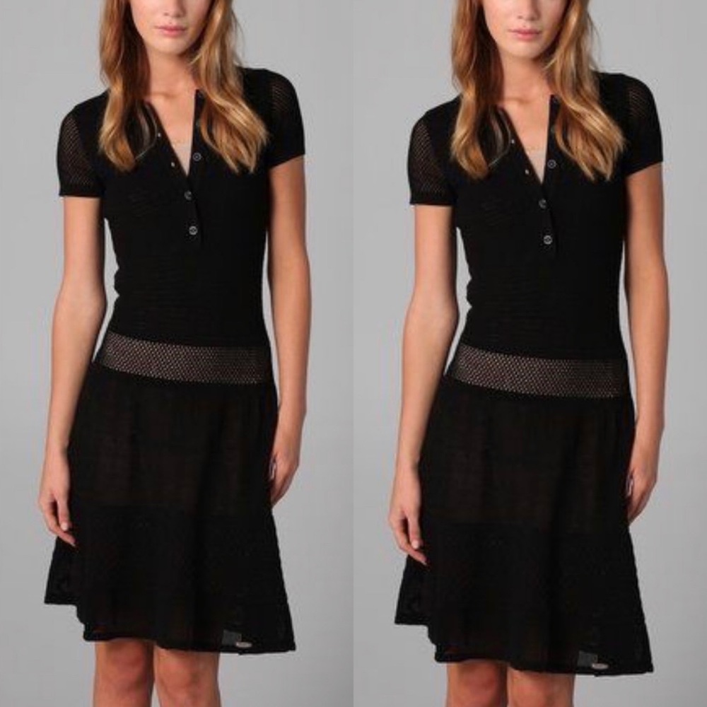 Lacoste x Catherine Malandrino | Pointelle Polo Knit Dress, XS